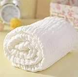 6重ガーゼ ベビーケット ふわふわ白い暖かいバスタオル 柔らかい肌触り　赤ちゃん 乳児 幼児 綿のガーゼ110*115cm