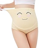BOZEVON レディーズ マタニティ下着 妊婦用 ハイウエスト 調節可能な パンツ , イエロー , L