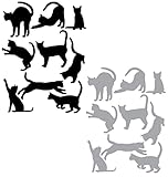 【COOLPIPIT】 ウォールスッテカー 動物 ねこ 簡単 シール DIY インテリア 黒猫 グレー 2カラー 9タイプ