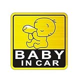JunyueLiang BABY IN CAR 車ステッカー 赤ちゃん 乗車中 セーフティー反射ステッカー シール 子どもが乗ってます (Baby in car,B)