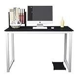 HUISEN&amp;HosHo 学習テーブルサイドデスク ワークデスク オフィスデスク パソコンテスク  横幅120×奥行き60×高さ75cm 木制 本棚付き PC本体収納付き 木目調 組立簡単（ブラック）