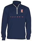 NCAA Illinois IlliniメンズOVB Quarter Zip Poly Fleece、ネイビー、スモール