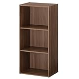 【完成品】 カラーボックス マルチラック 木製 ラック 多目的ラック 収納箱 本棚 〔3段〕 ウォールナット