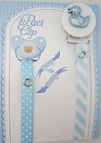 Blue Duck Ribbon Pacifier Clip by Crystal Dream