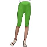 マタニティレギンス　カプリパンツ　ズボン　パンツ　レギンス　妊婦　リンゴ　グリーン　タイト　弾性ウエスト　タイトなママ靴下　XS