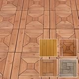 ウッドデッキパネル 天然木 【ブラウン】 54枚セット (Dタイプ)