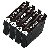 エプソン用 ICBK50 互換インク ブラック 増量版 4本セット ICBK50インク ICチップ残量表示検知機能付き IC50 50L互換 インク カートリッジ 対応機種：EP-301 EP-302 EP-702A EP-703A EP-704A EP-705A EP-774A EP-801A EP-802A EP-803A EP-803AW EP-804Aなど