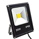 GLW 20W 12V LED 投光器 6000-6500K 200Wハロゲンランプ代替品 ブラックケース 防水仕様