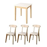 机ホワイト/椅子アイボリー／ダイニングセット ダイニング4点セット コンパクトサイズ 北欧風 ナチュラル ホワイト アイボリー ライトグレー ブラウン