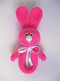 ハンドメイドニットRattleピンクBunny Stuffed eco friendly教育赤ちゃんおもちゃ