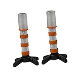 Fityle 警告ライト　ストロボ　安全灯　3色　車両　歩行者　交通　工事現場　2本セット　誘導棒　 - オレンジ