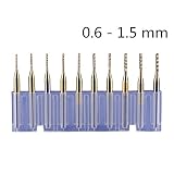 ElecMotive 10本セット 0.6~1.5 mm 超硬バー タングステンバー チタンコーティング ドリル カッター 高速度 CNC 工具 切削 研磨用 彫刻ビット
