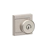 Schlage F51A BWE 619 ULD Bowery Knob with Upland Trim Keyed Entry Lock, Satin Nickel by Schlage Lock