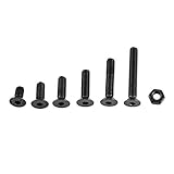 250個のパックM3黒合金鋼製六角穴付きボルト六角ナット付きボルト機械ファスナーアソシエーションキット(C：フラットヘッド)