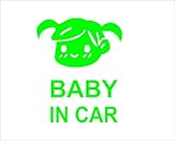 ノーブランド 緑 BABY IN CAR 女の子 Girl 子供 シール ステッカー デカール