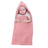 oenbopo ベビー用寝袋 赤ちゃん用おくるみ　ニット製　ボタン付き　肌触りいい　出産祝い　記念撮影　ギフト　にも大人気 (ピンク)