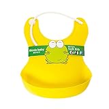 超柔らかい折り畳みシリコンエプロン 食事用防水ベビービブ ロールアップ ポケット付き TPE 素材 子ども用