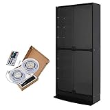 【JAJAN】フィギュアラック サード ワイド RGB(フルカラーLED)付き本体 扉 幅83cm 奥行29cm ハイタイプ ブラック【正規品】[ 鍵付きコレクションケース ][棚プレ対象商品]