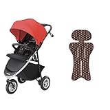 【セット買い】 アップリカ ベビーカー Smooove AC (スムーヴ) ストライドレッドプラス + さらっとマット ビタードットBR 純正リバーシブルタイプ