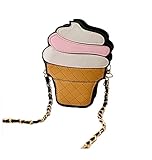 女性用バッグ PUレザー レディース ミニ 可愛い　ポシェット 肩掛けバッグ 斜めかけバッグ ショルダーバッグ (アイスクリーム)