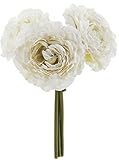asca 造花 ラナンキュラスブーケ (1束3本) 花径9cm ハニークリーム A-32868-011H