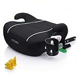 YOTONA ジュニアシート ISOFIX R129適合 ブースターシート 125～150cm 軽量 コンパクト 取付簡単 安全ベルトクリップ ドリンクホルダー付き チャイルドシート 洗えるカバー ブラック