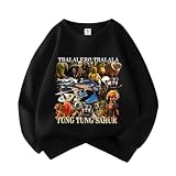 [YOY.LAVUROC] イタリアンブレインロット 長袖 Tシャツ 子供服 キッズ 男の子 女の子 綿100% トゥントゥンサフール ブレインロット 可愛い パジャマ 丸首 プリント トップス 誕生日プレゼント (A1, 130)