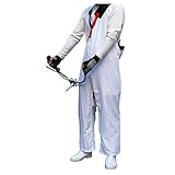 セフティー3 草刈 刈払 農作業用 サロペットパンツ 軽量 ホワイト 男女兼用 フリーサイズKB-32-W