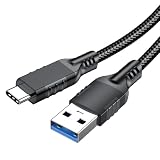 USB Type C ケーブル 5m【POTRRCIUSUER】 USB-A to USB-C 10Gbps高速データ転送 USB3.1 Gen2 ケーブル 60W（3A/20V）急速充電 スマートフォン、タブレット、ゲーム機のタイプｃ機種に対応 (ブラック)