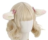 [J's select] 羊耳 ひつじ 耳 レディース レース ヘアアクセサリー ヘアピン カチューシャ 髪飾り (レッド)
