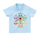BabyChips 観覧車(名入れ半袖ベビーTシャツ) 90 ライトブルー