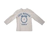 天竺 綿100％ 目覚まし時計 (Good morning) Tシャツ ≪全３色≫ (95, グレー)