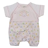 LoveLoveKids(ラブラブキッズ) 40/2天竺クマ顔足跡Ptモンキーオール 60cm /ピンク NO.KK-31-2680