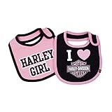 Harley - Davidson赤ちゃん女の子' Bibs、バー&シールド2パックセット、ブラック/ピンク7009505