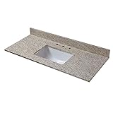 Cahaba cavt0194 49 " x 22 " Golden Hill Granite Vanity Top with Trough Bowl and 8 "蛇口Spread