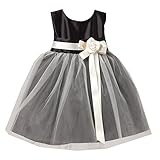 Sweetキッズベビーガールズブラックホワイト花柄アクセントフラワーガールドレス6 – 24 m カラー: ブラック
