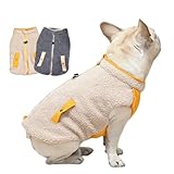 [FRENCH FRENCH] ボア フレンチブルドッグ フレブル 冬服 もこもこ ボア素材 ジャケット 中綿 犬 服 ドッグウェア 秋 冬 暖かい 可愛い 犬 服 犬の服 ペットウェア 猫服 暖か 極暖 防寒 上品 猫 小型犬 中型犬 KM932T (グレー, FBサイズ)