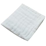 Domybest　ガーゼハンカチ　ベビー　6重ガーゼ　30 X 30cm　タオル　柔らかい　ベビーハンカチ　赤ちゃん　沐浴 授乳 出産お祝い (ホワイト)