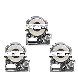 キングジム用 テプラ PRO 互換 テープカートリッジ ST4KW 4mm 強粘着 3個セット 透明テープ 黒文字