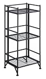 Convenience Concepts Designs2Go X-Tra Storage 3-Tier Folding Metal Shelf, Black [並行輸入品]