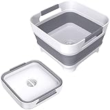 折りたたみ式食器用洗面台、容量9L、ポータブルシンク、キッチン、キャンプ、RV用、グレー(グレー)