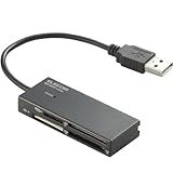 ELECOM 44+2メディア対応 メモリリーダライタ ケーブル固定 ブラック MR-K003BK