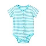半袖ユニセックス新生児用ワンピース、青新生児用ボディースーツ