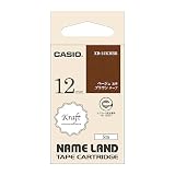 カシオ ラベルライター ネームランド クラフトテープ 12mm XR-12KRBR ブラウンにベージュ文字