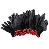 【12ペア入り】ナイロン手袋　作業用グローブ　被覆手袋　安全手袋　精密作業　製品検査　機械工場、ガーデニング、化学工業などに適用　通気性　静電気防止　ブラック