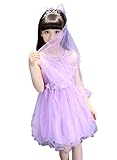 女の子 ワンピース ピンク ホワイト パープル お姫様 ワンピース ベビーワンピース プリンセス 結婚式 誕生日 キッズワンピース フォーマルドレス 110 120 130 140 150 160 (