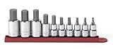 KD Tools KDT80579 10 Piece 3/8 and 1/4 Inch Drive SAE Hex Bit Socket Set