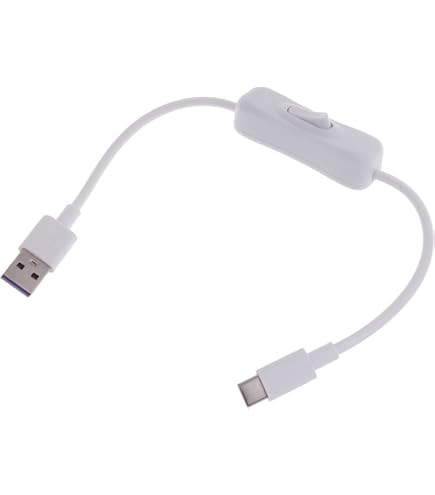 Amazon.co.jp: ホワイトUSB Type-Cケーブル、スイッチ付き