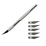 Ehdis [1個] キャップ付き　アルミハンドルホビークラフトユーティリティナイフ 30度アートナイフの柄 ビニールフィルム、紙、布地を滑らかなに切断する　ノンスリップグリップ付き　彫刻刀