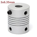 3Mm X 6.35Mm Aluminum Flexible Shaft Coupling Od19Mm X L25Mm (Usa)